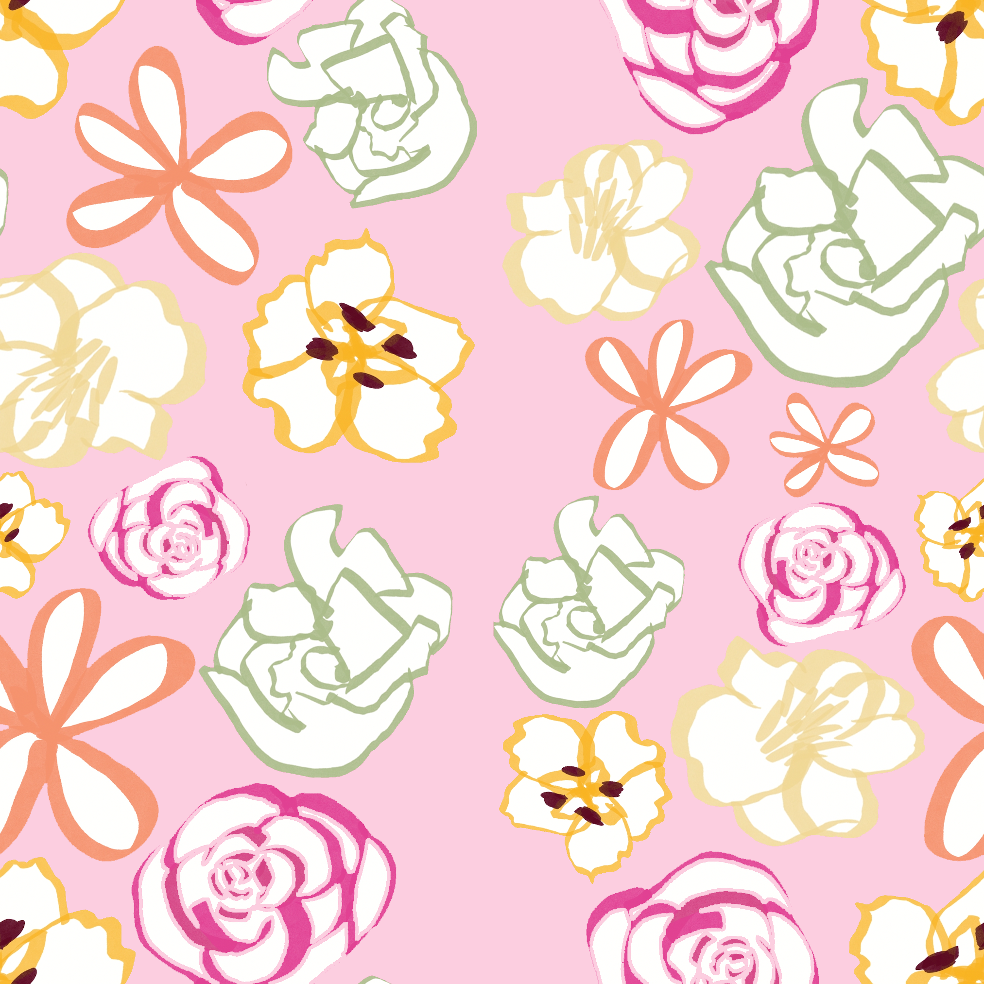 "Petals and Lemonade" Surface Design Pattern